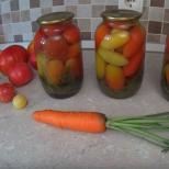 Pickled tomatoes with onions and carrots in liter jars - a recipe with step-by-step photos for the winter Pickled tomatoes with carrots for the winter recipes