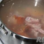 Purée de soupe aux pois avec des côtes fumées Recette de purée de soupe aux pois avec des côtes fumées